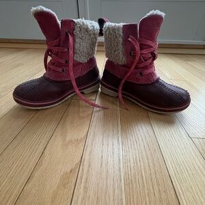 Pink and Brown Winter Boots with Fur Lining LL Bean
